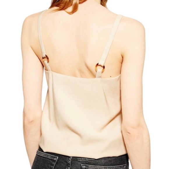 TOPSHOP Tan Neutral Tilda Ring Camisole Top Size 2 - Picture 9 of 9